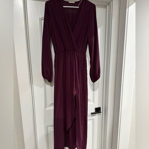 Long sleeve slit detail dress